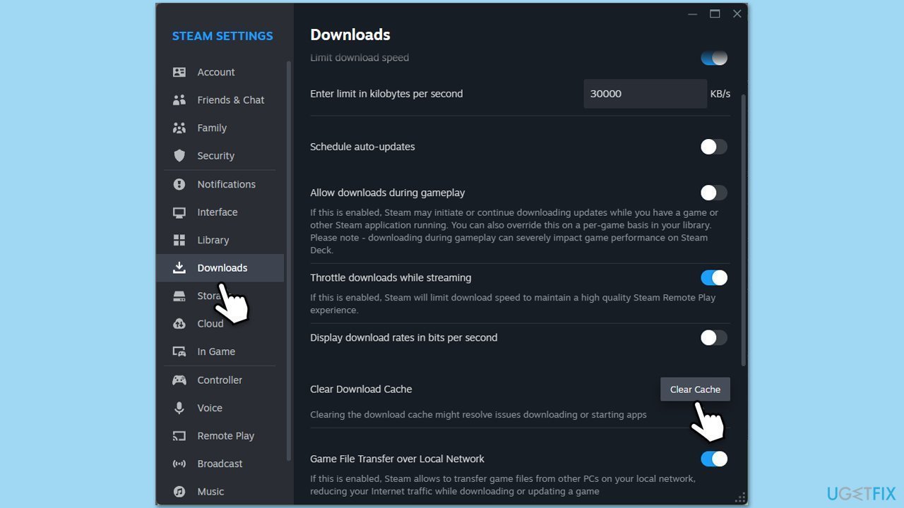 مسح ذاكرة التخزين المؤقت