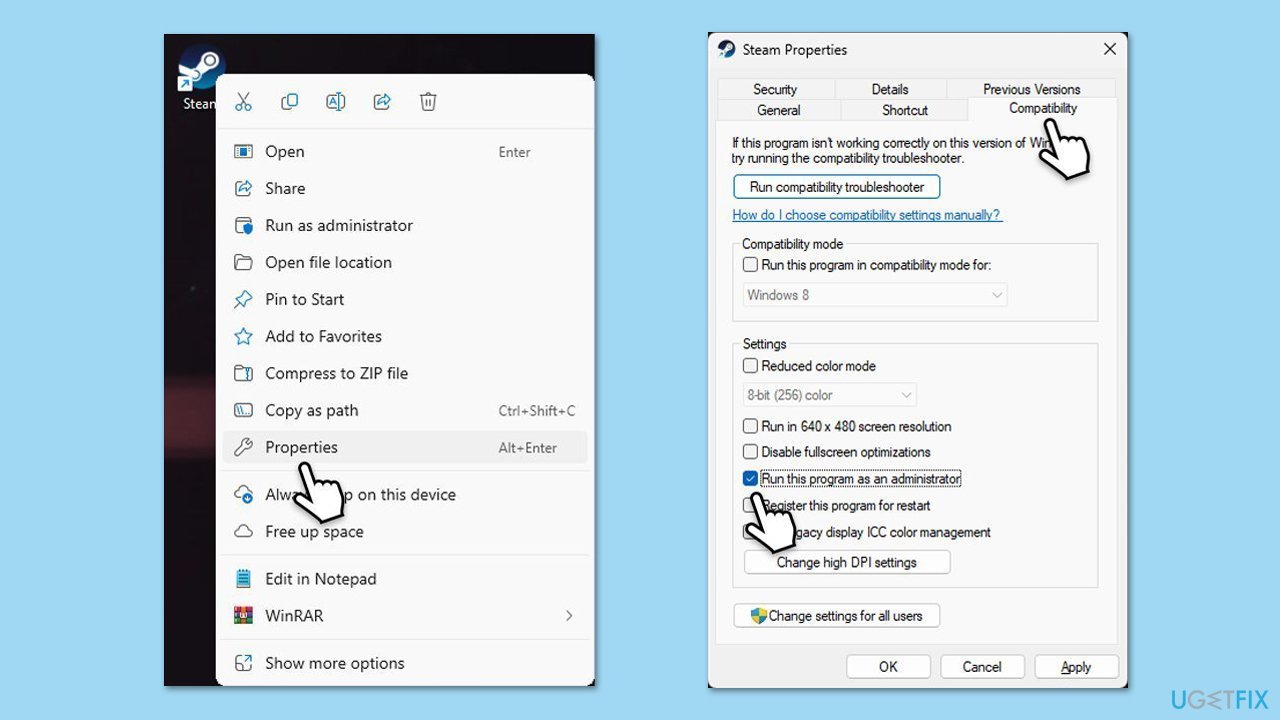 تشغيل كمسؤول