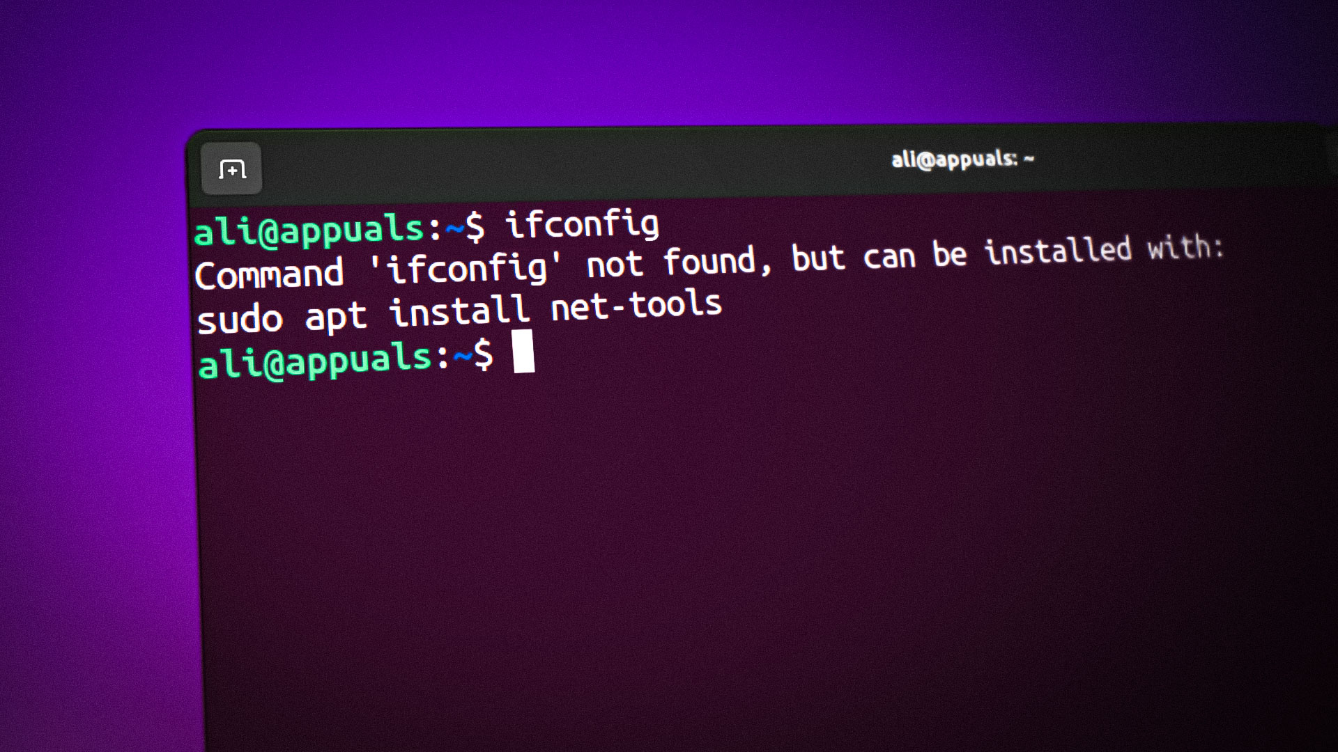 إصلاح خطأ ifconfig: command not found في Linux