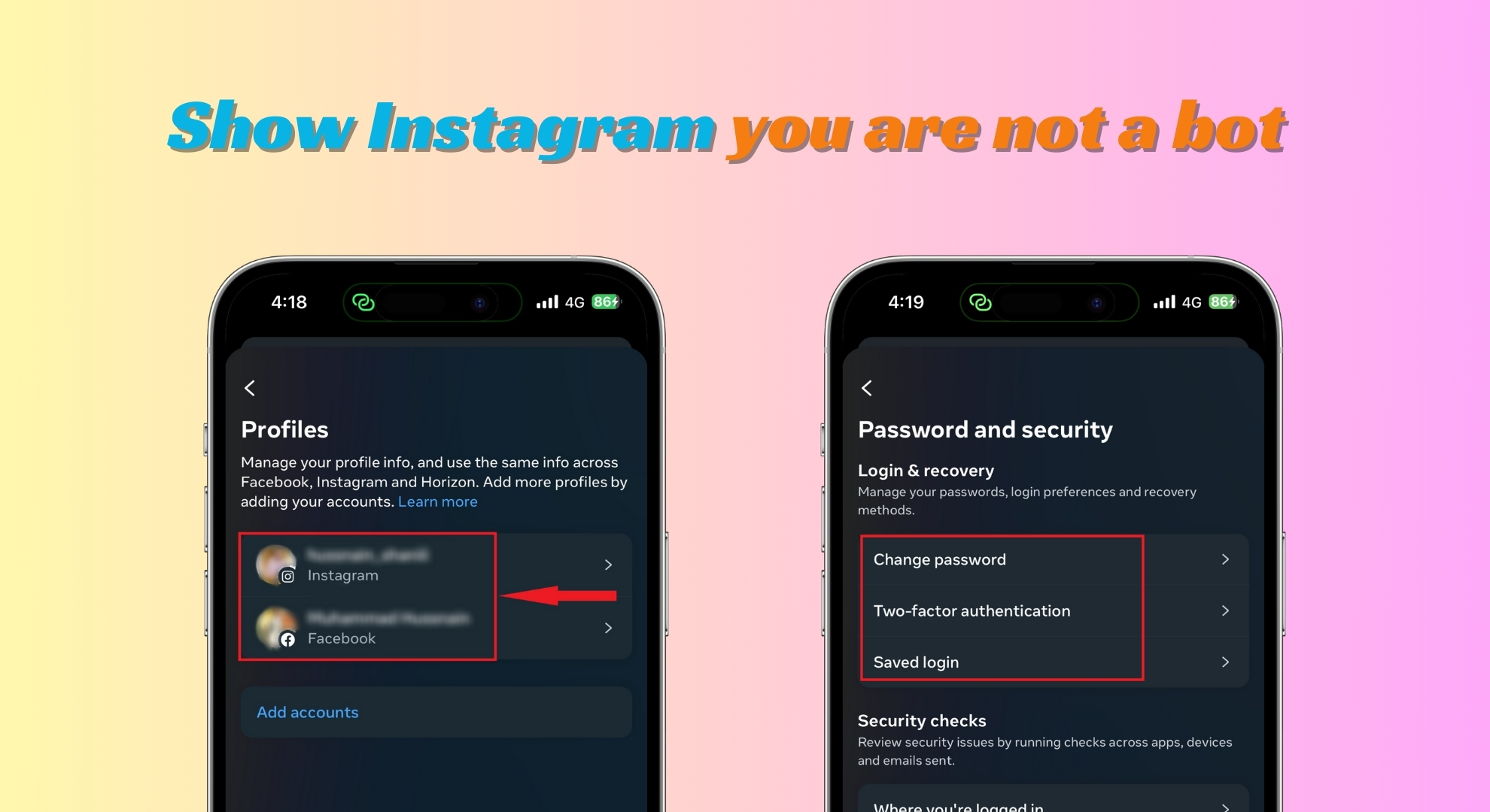 هذه الصورة تحتوي على سمة alt فارغة؛ اسم ملفها هو Show-Instagram-you-are-not-a-bot.jpg