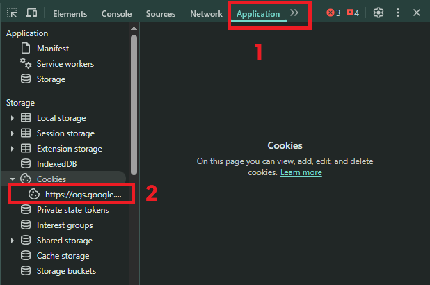 مسح ملفات تعريف الارتباط (cookies) الخاصة بـ Outlook من DevTools