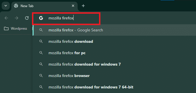 Search for Mozilla Firefox