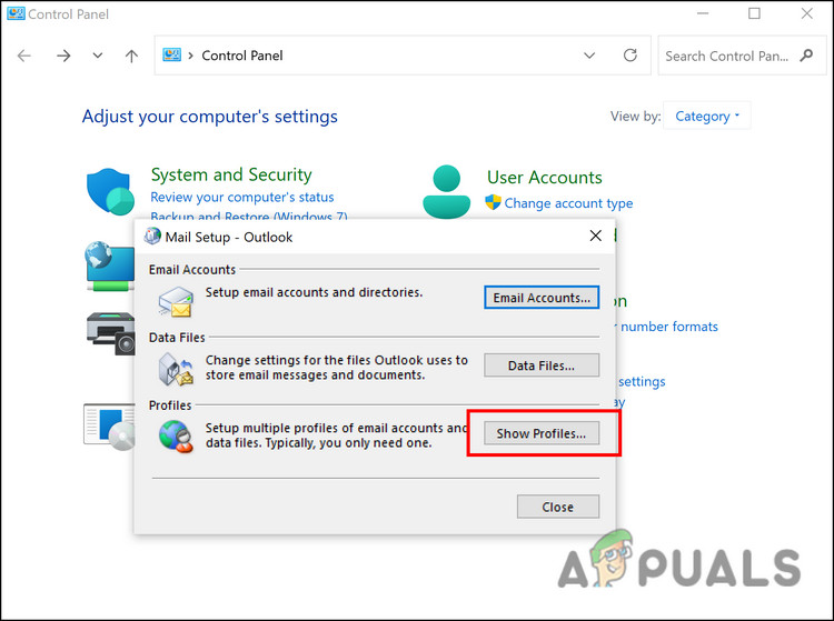 إظهار-ملفات-تعريف-البريد-Outlook