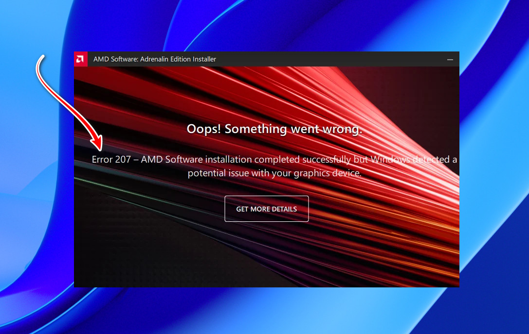 Cómo solucionar el error 207 del controlador de GPU AMD en Windows