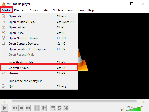 قائمة الوسائط وتحويل/حفظ في VLC