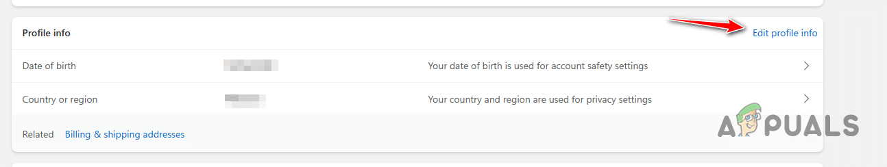 تحرير معلومات ملف Microsoft الشخصي