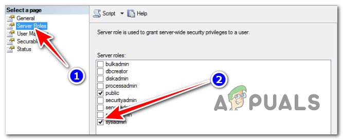 تعديل أدوار الخادم