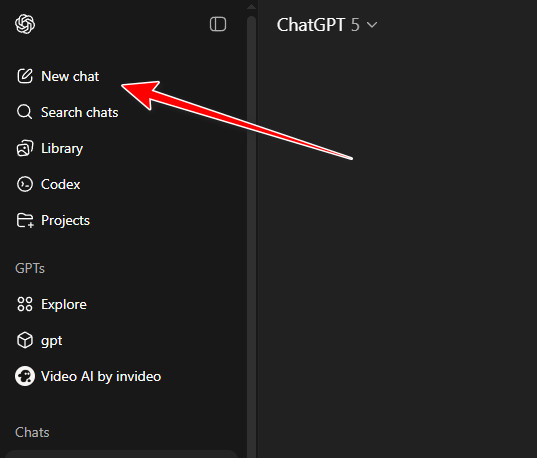 بدء دردشة جديدة في ChatGPT