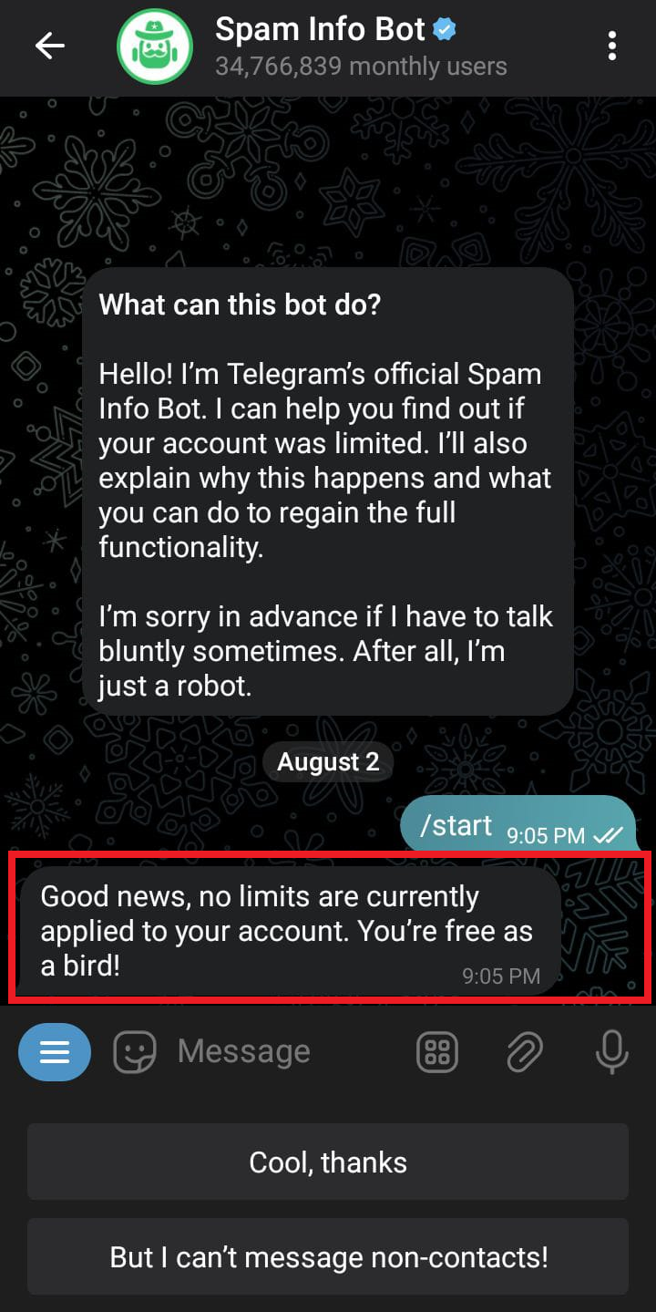 لا يوجد قيود مطبقة على حسابك