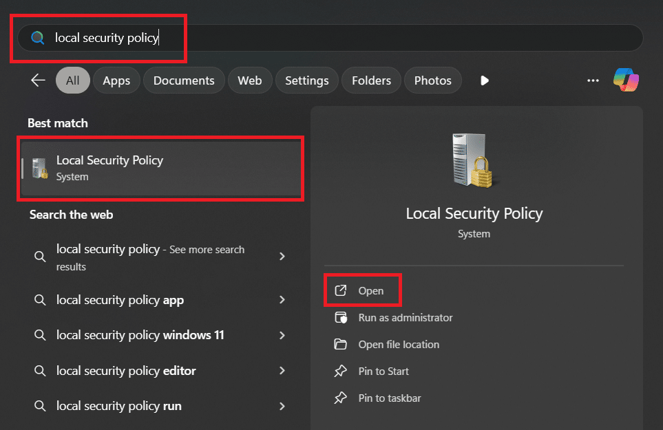 فتح نهج الأمان المحلي
