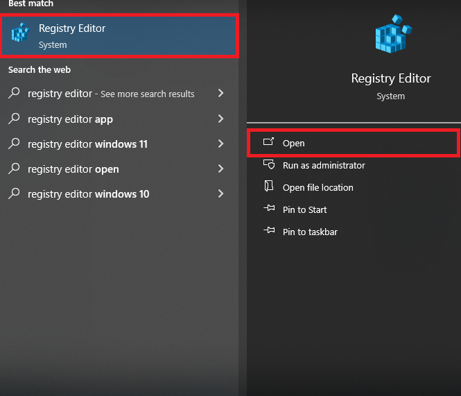 افتح محرر السجل
