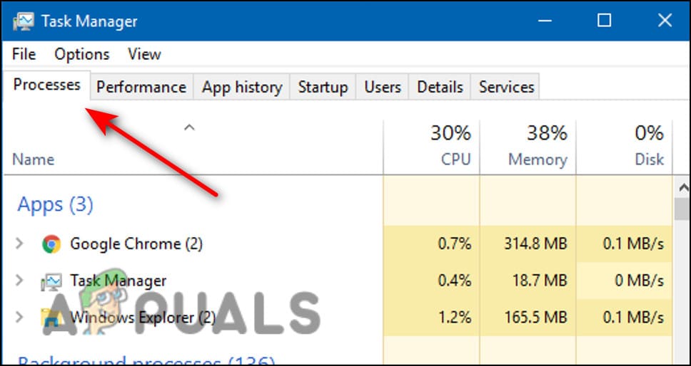 علامة تبويب العمليات