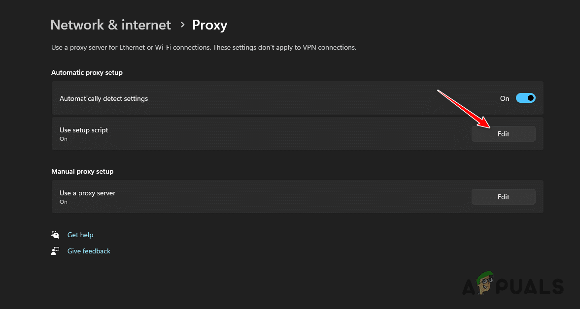 تحرير إعدادات برنامج الوكيل النصي