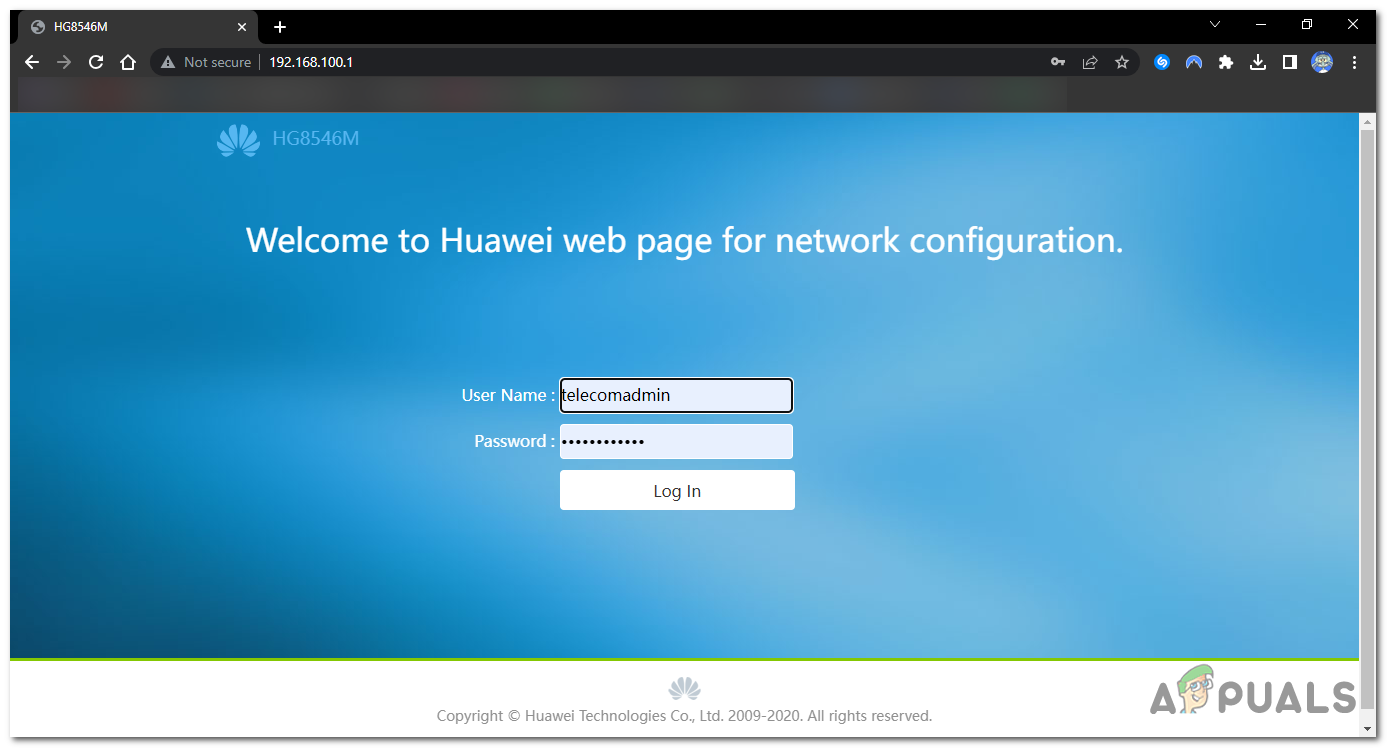 أدخل بيانات اعتماد تسجيل الدخول الخاصة بالموجه (الراوتر) الخاص بك.