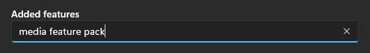 البحث عن Media Feature Pack