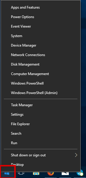 انقر بزر الماوس الأيمن فوق أيقونة البدء