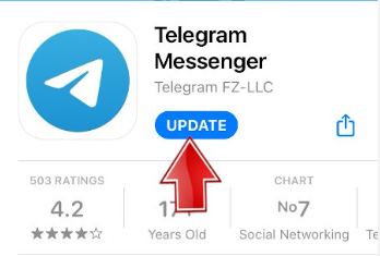 خيار التحديث لـ Telegram في Google Play