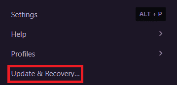 التحديث والاسترداد