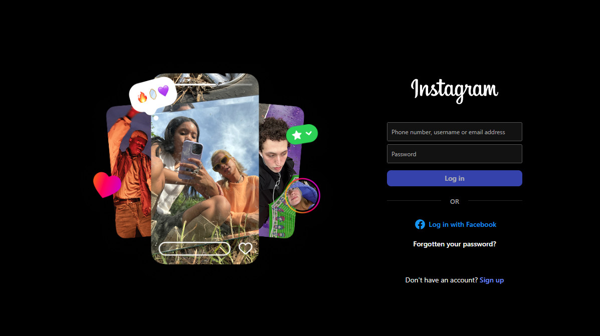 Instagram web interface