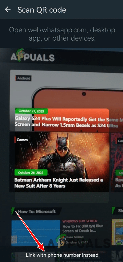 الانتقال إلى الربط برقم الهاتف بدلاً من ذلك