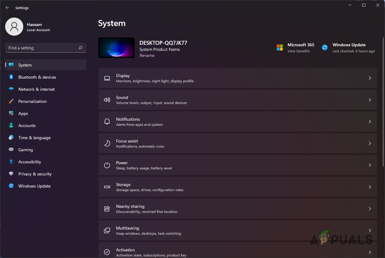 إعدادات Windows