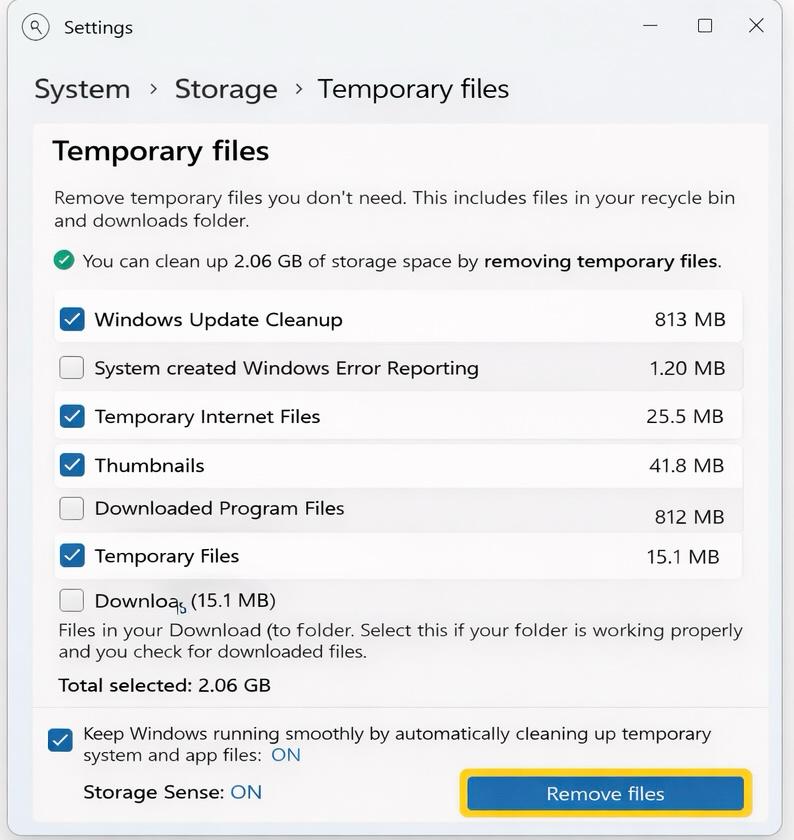 Windows 11で一時ファイルを消去する方法