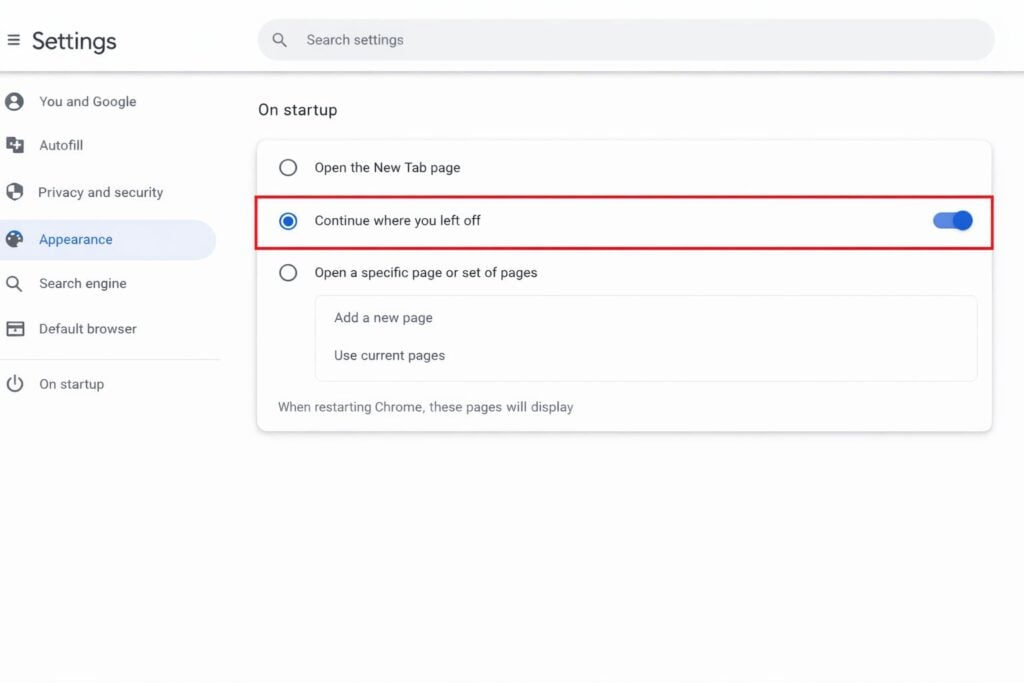 前のタブを開く機能を有効にする方法