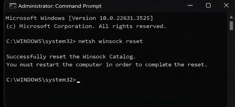 De Winsock-netwerkadapter resetten