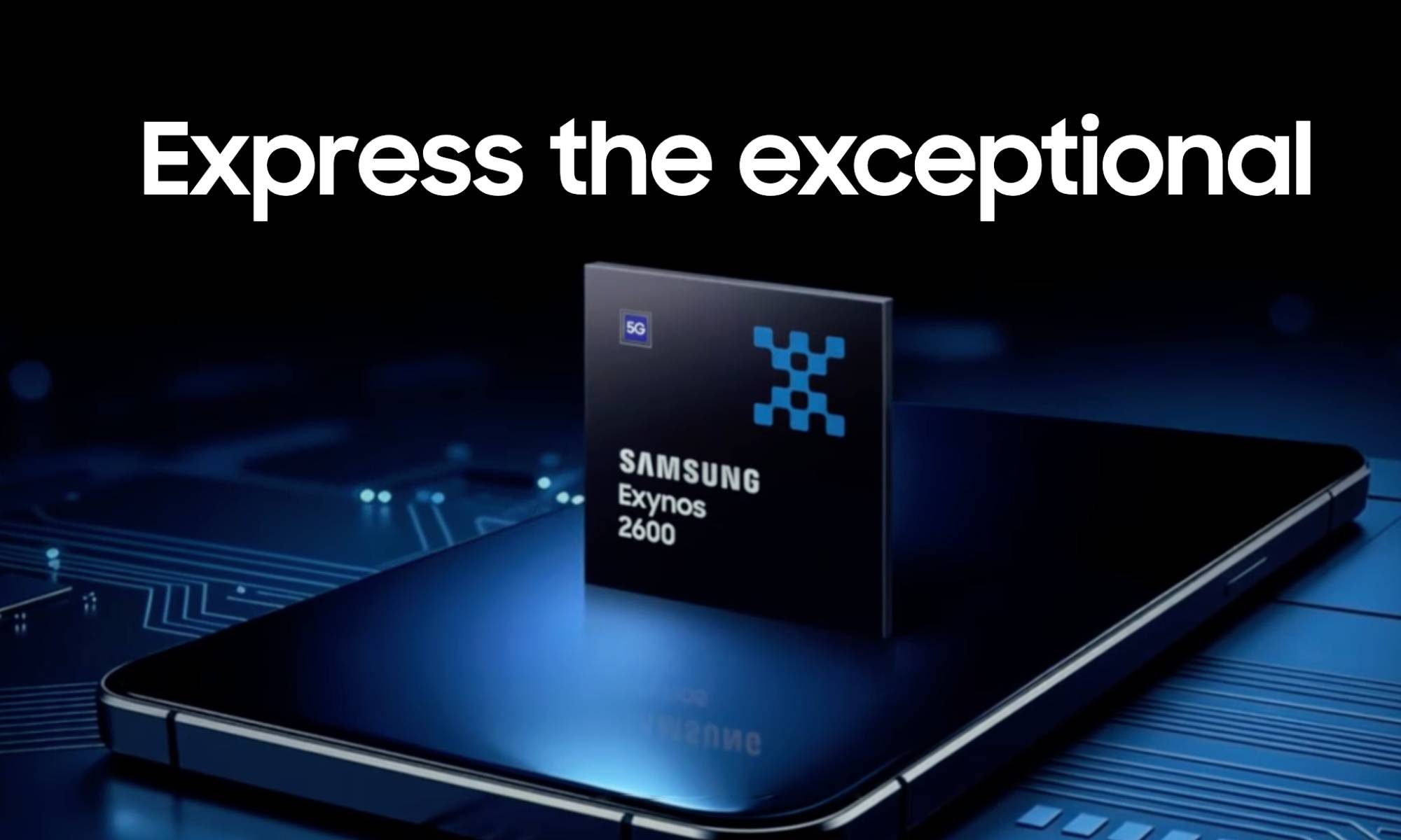شعار الإعلان عن معالج Samsung Exynos 2600.