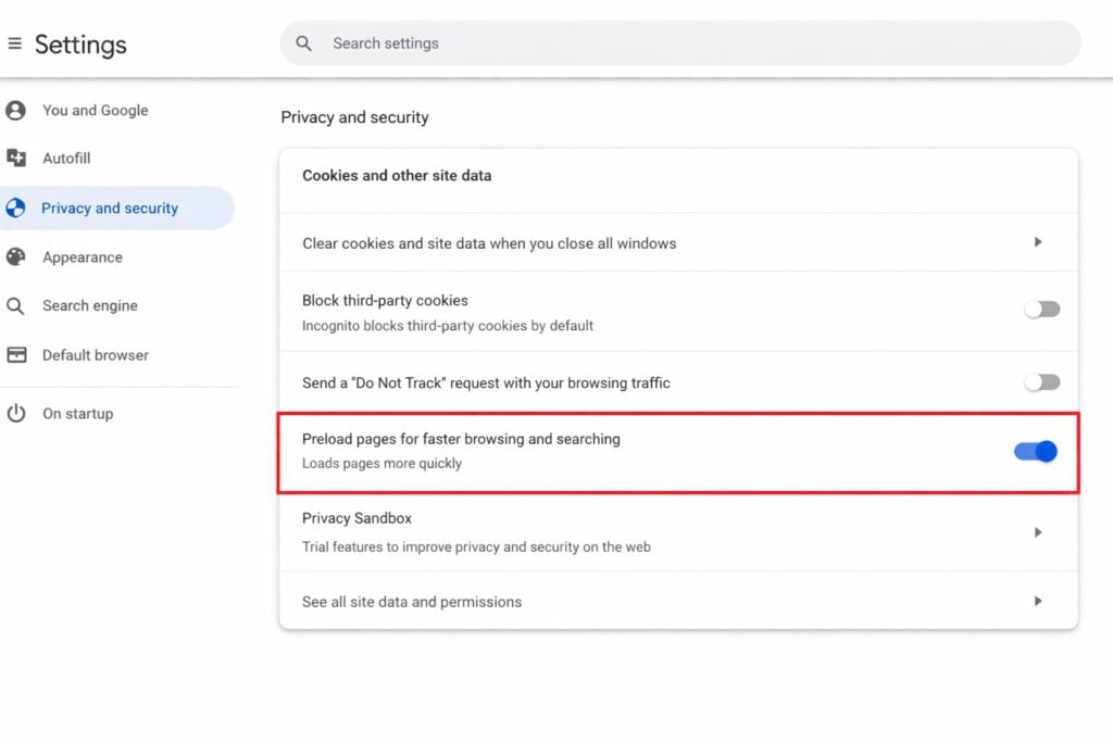 Chrome でプリロードを有効にする方法は?