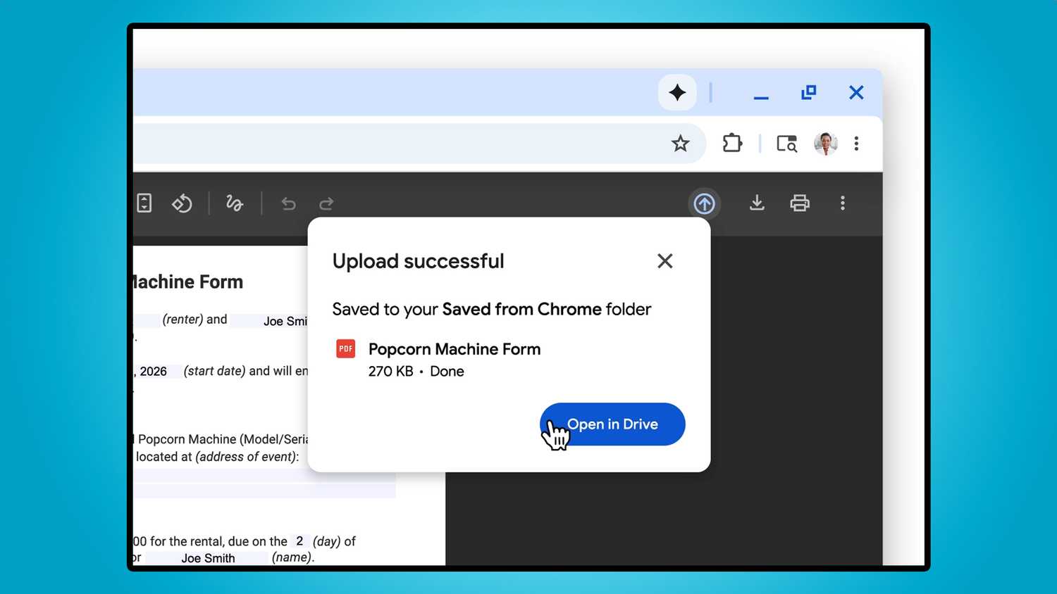 ميزة الحفظ من Chrome إلى Google Drive.