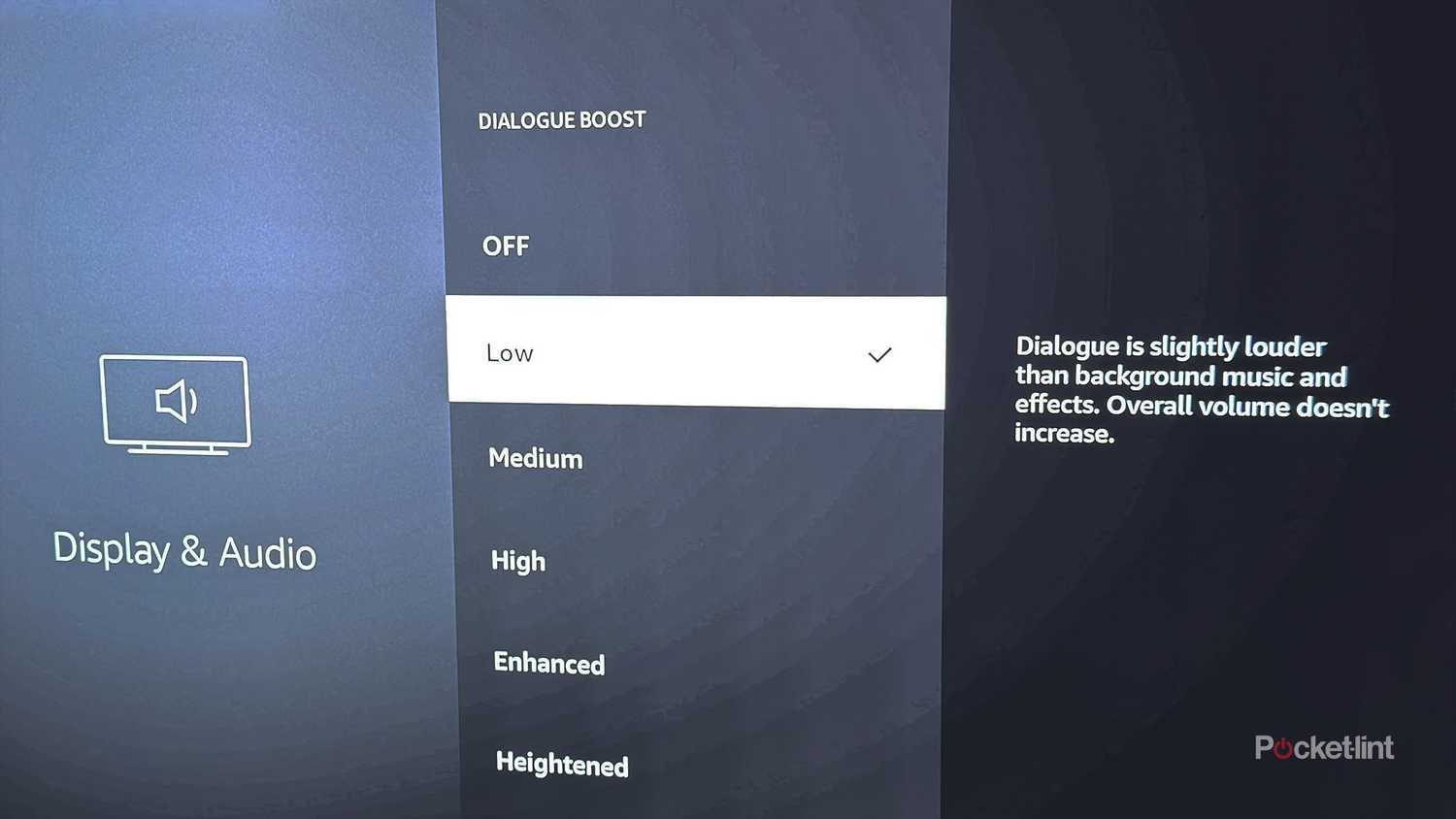 إعداد Fire TV Dialogue Boost.