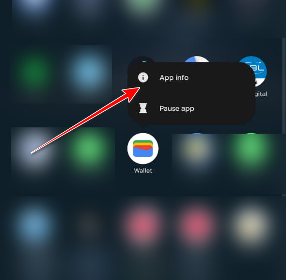 افتح معلومات تطبيق Google Wallet على Android
