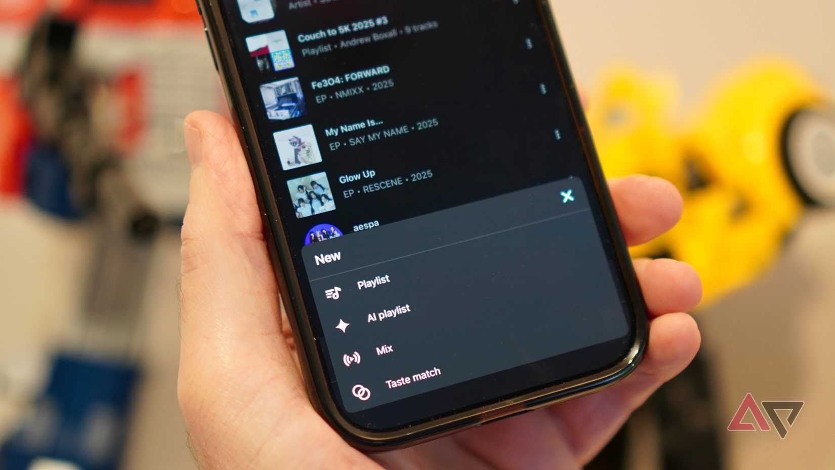 Using the AI Playlist feature in the YouTube Music app