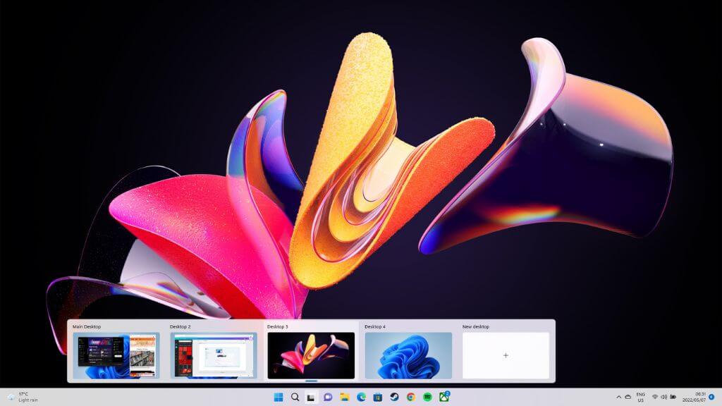 新しい壁紙アプリを備えた仮想デスクトップ