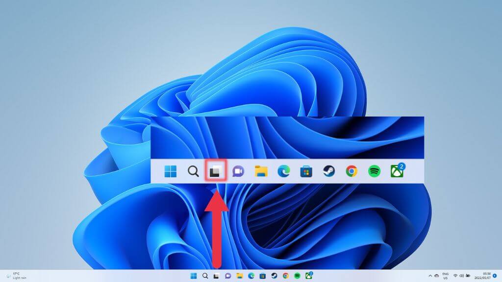 タスクビューを使用して現在のデスクトップを表示する