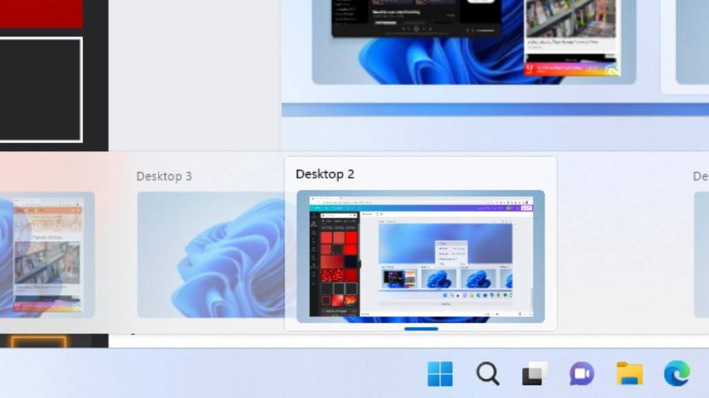 クリックしてドラッグして仮想デスクトップを並べ替えます
