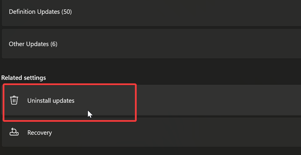 Удалите обновления Windows.