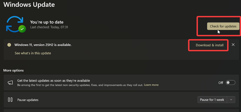 проверить наличие обновлений виндовс