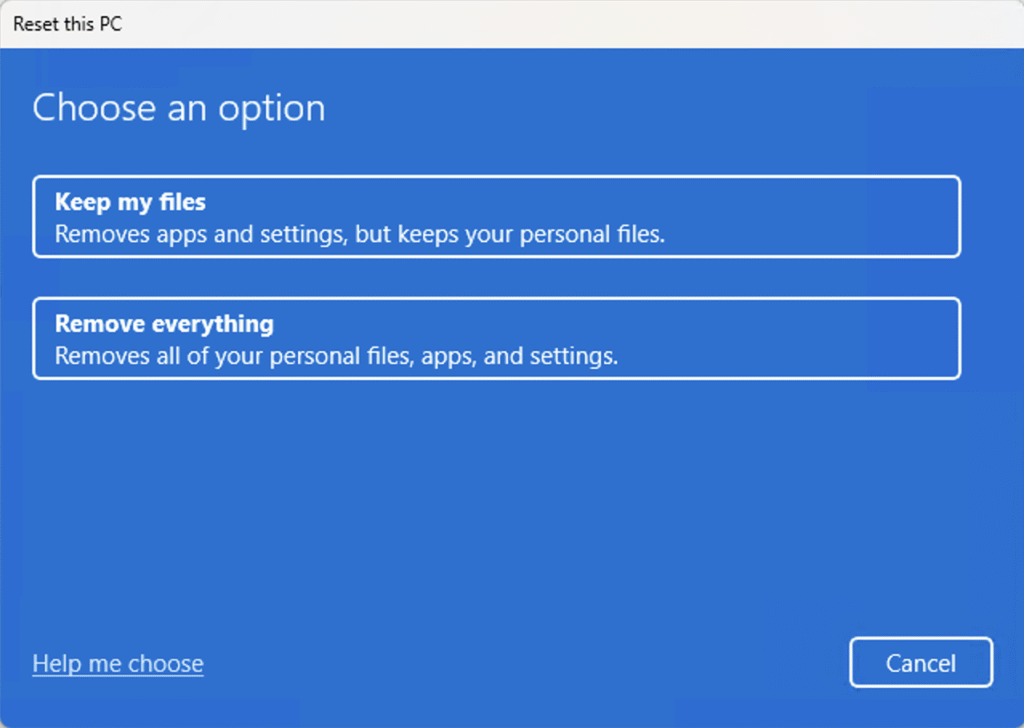オプションを選択