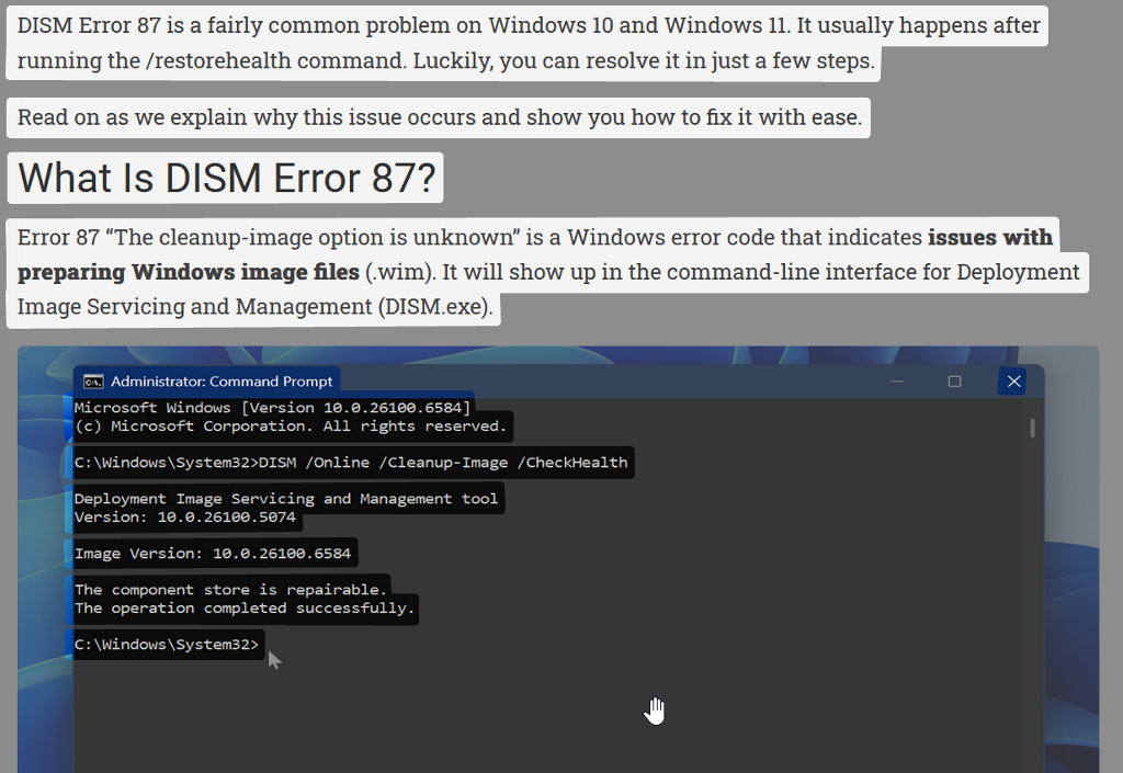 helpdeskgeek の記事からテキストを検出するテキスト抽出ツール