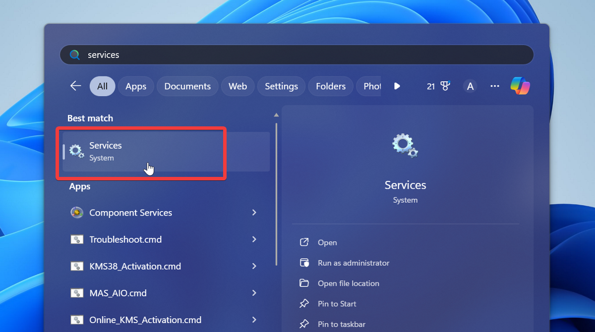 Windows検索のサービス