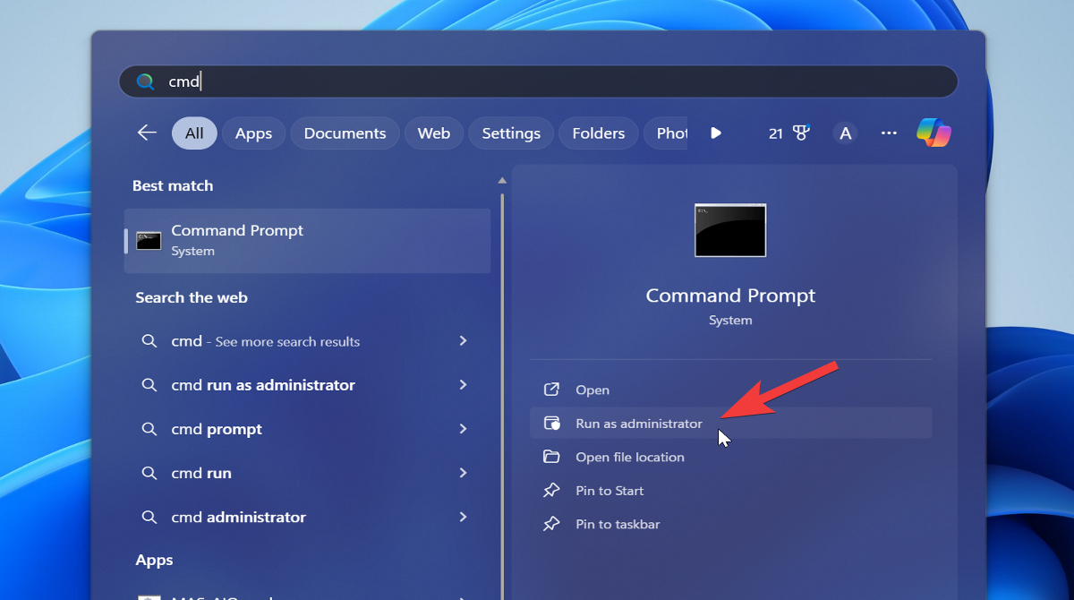 管理者としてコマンドプロンプトを実行する