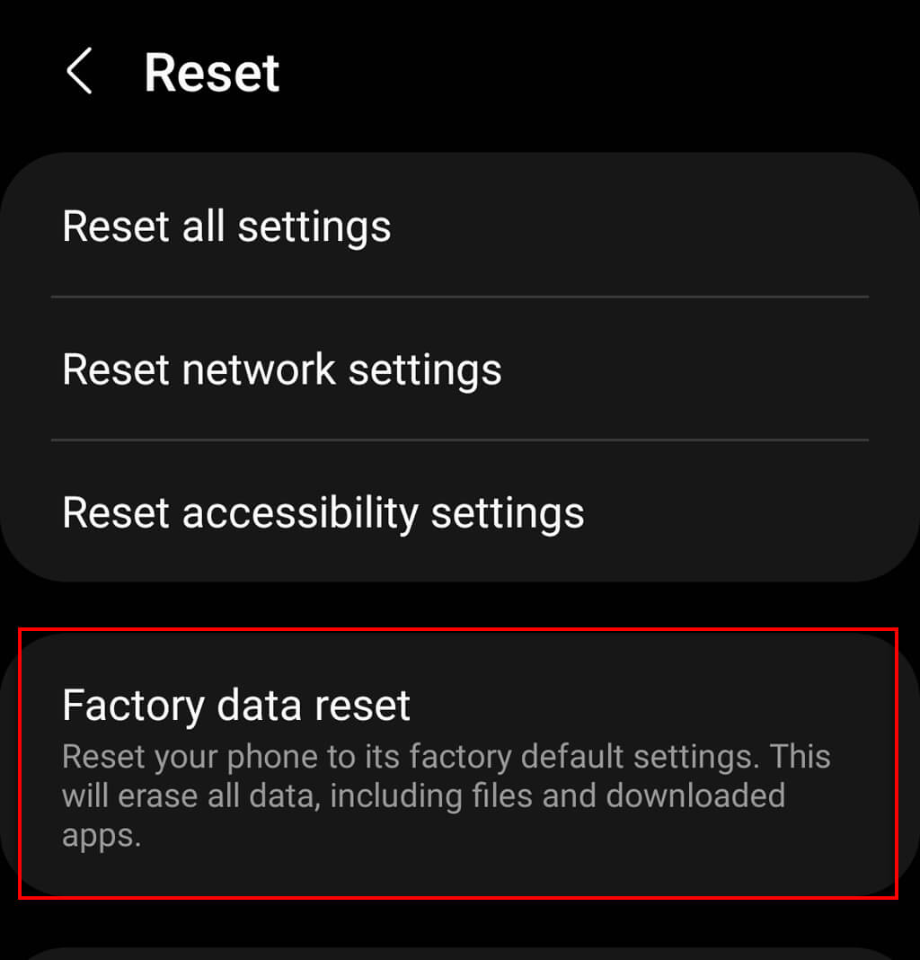 工場出荷時設定へのリセットを実行する画像3