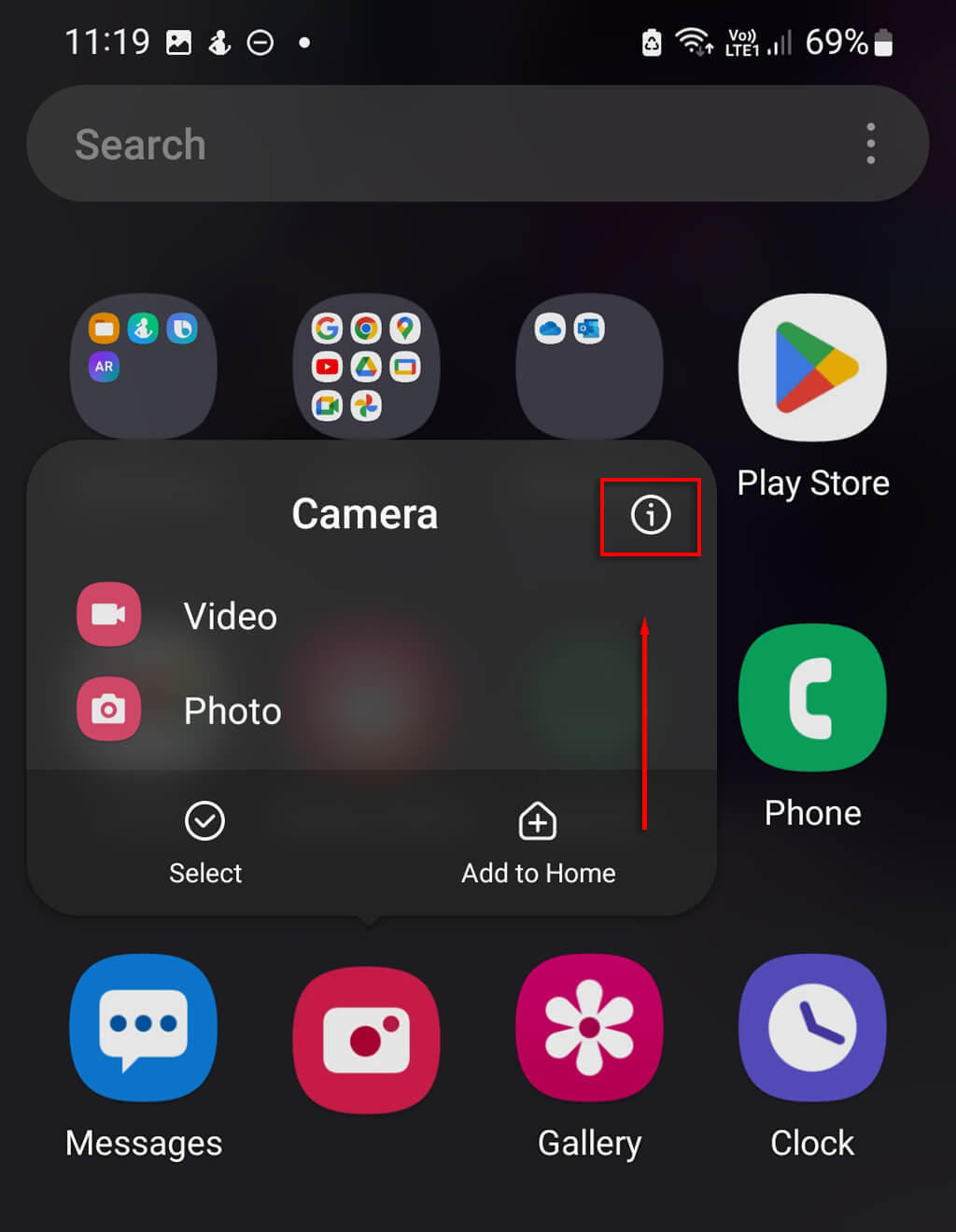 カメラアプリ（またはその他のアプリ）を強制終了する画像