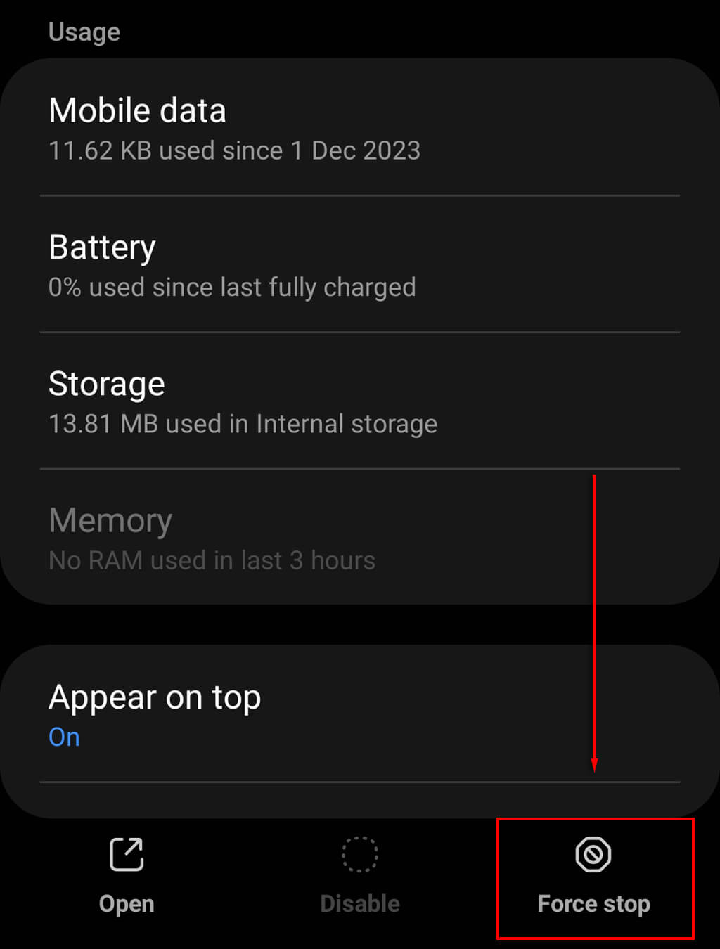 カメラアプリ（またはその他のアプリ）を強制終了する画像2