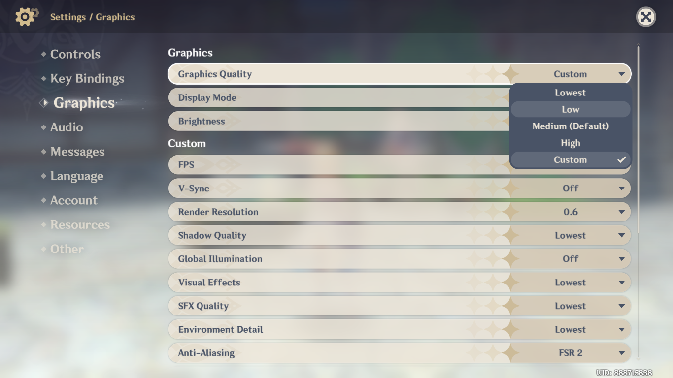 ビデオゲームのグラフィック設定