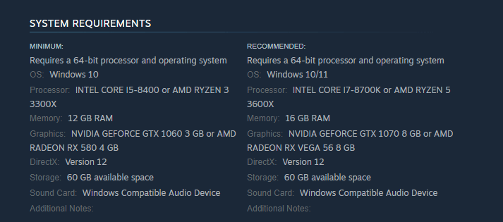 ゲームのシステム要件