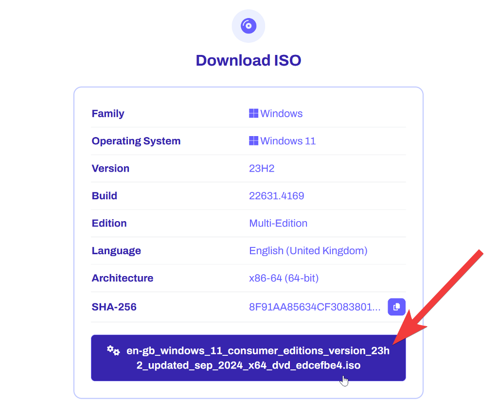 os.clickからWindows 11 ISOをダウンロードする