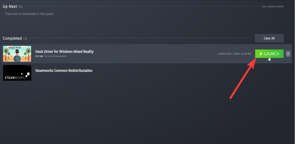 オアシスドライバーを起動する
